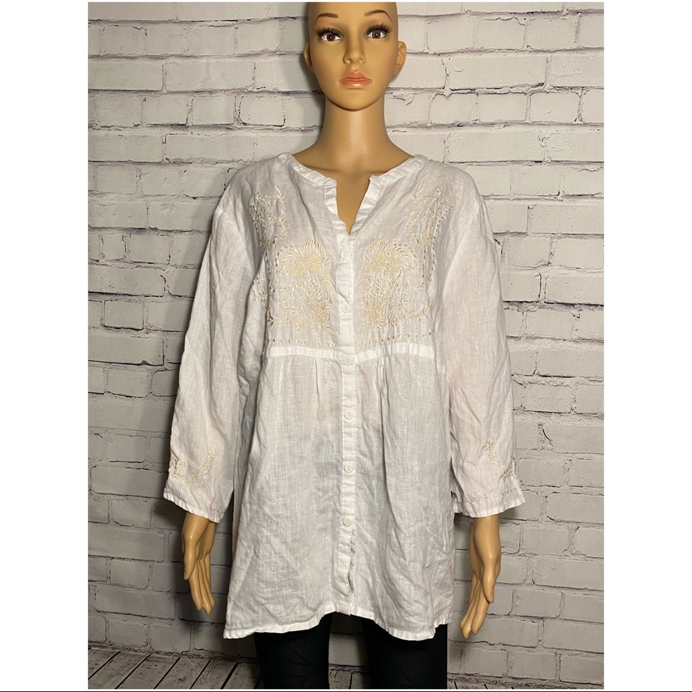 TELLURIDE Clothing 100% linen blouse